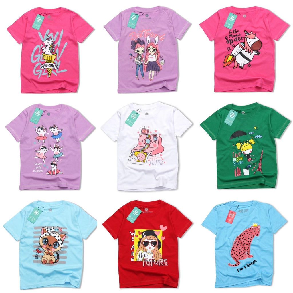 Kaos Anak Perempuan Grosir Ecer Atasan Baju Anak Cewek Kaos Distro KARAKTER ANIMASI MICKY UNICORN RG Kidswear