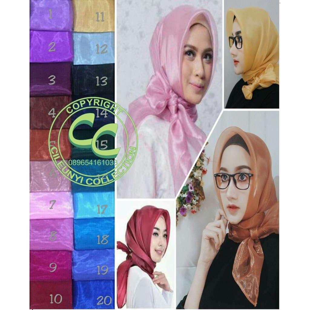 Square Organza Hijab Jilbab Organdi Segi Empat / Jilbab Kaca