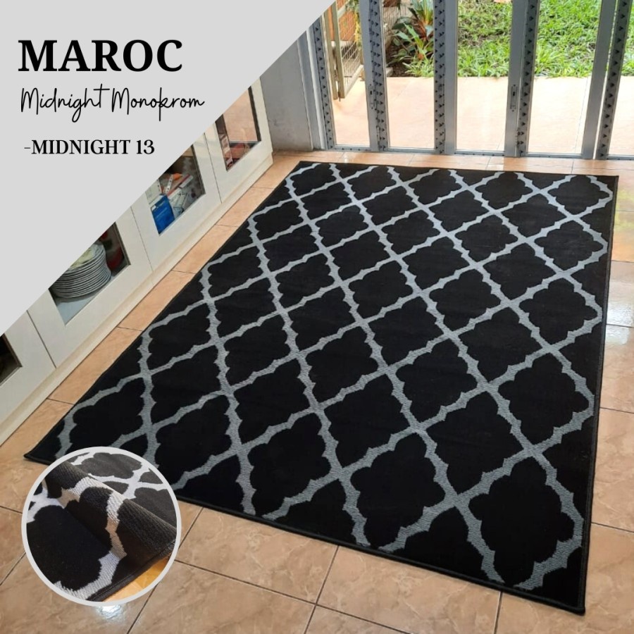 MAROC Karpet Lantai 160x210 Midnight Monokrom - Midnight 13