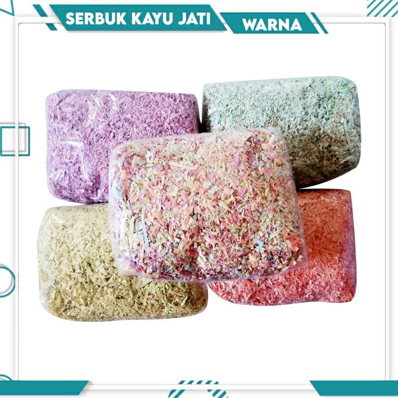 Bedding Hamster Warna / Serbuk Kayu Jati Warna / Bukan Tissue Bedding Hamster