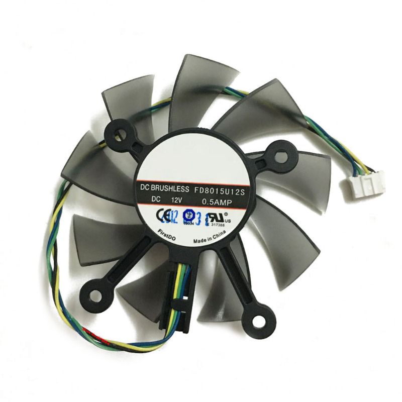 Gro 75MM FD8015U12S DC12V 0.5AMP 4PIN Kipas Pendingin Untuk GTX 560 GTX550Ti HD7850 Graphic