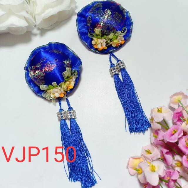VJP 150 jepit jepitan pita rambut anak perempuan motif chunli cepol tassel imlek