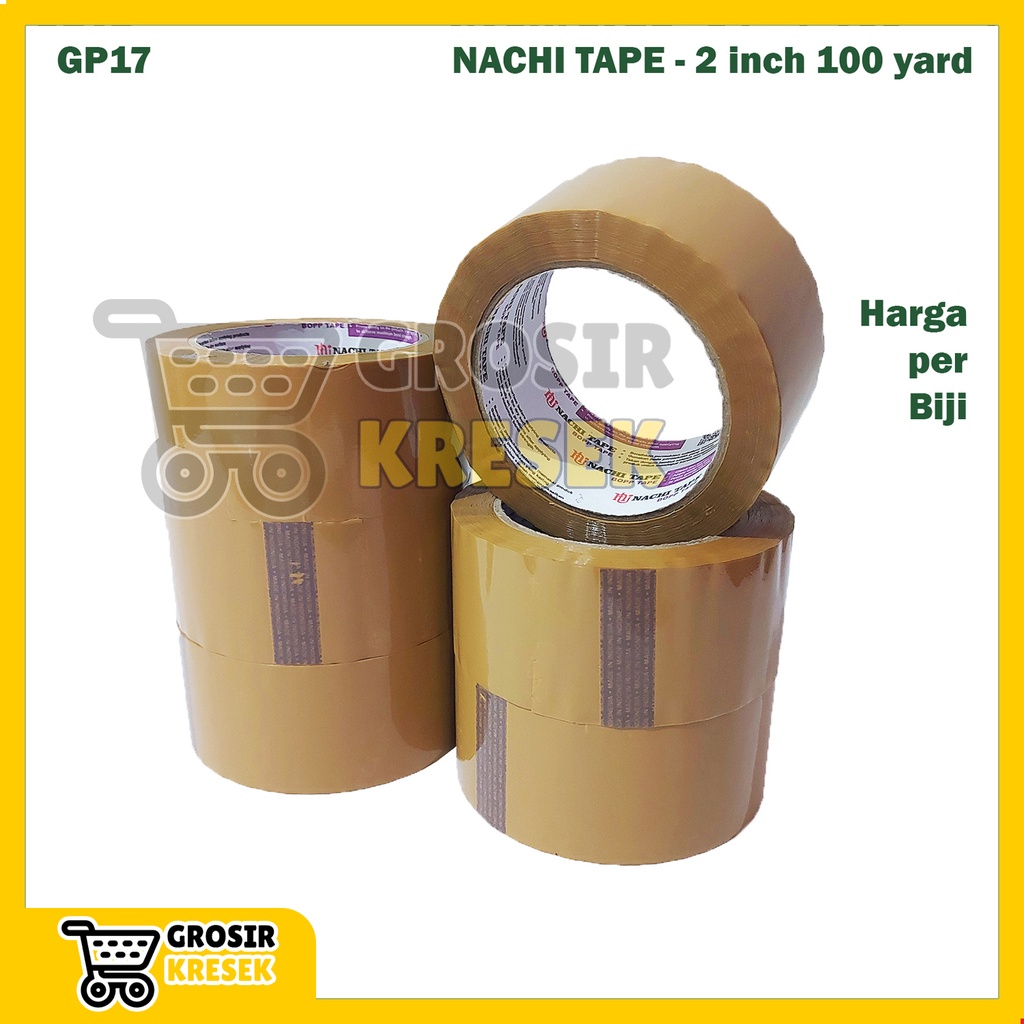 

GP17 Grosir Lakban Isolasi Coklat Tan Plester Merk NACHI TAPE Lebar 2 inch 100 yard Kuat