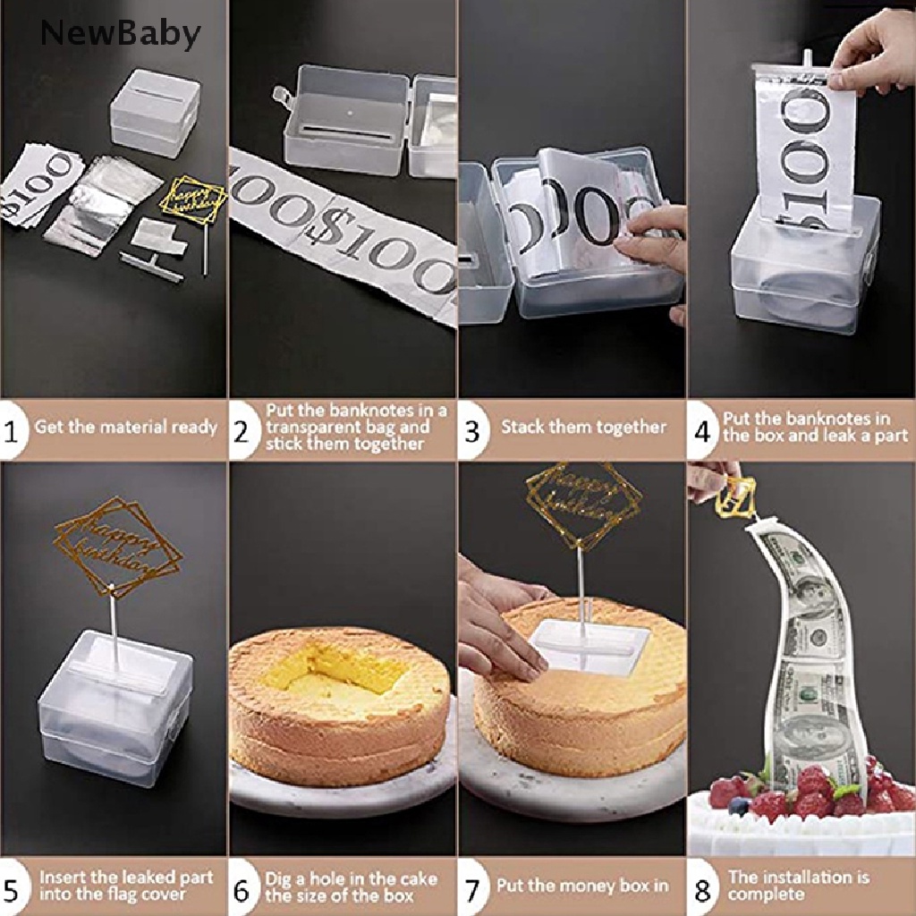 NewBaby Cake Money Pulling Box Reusable Creative Cake Making Mold Funny Cake Decoration ID