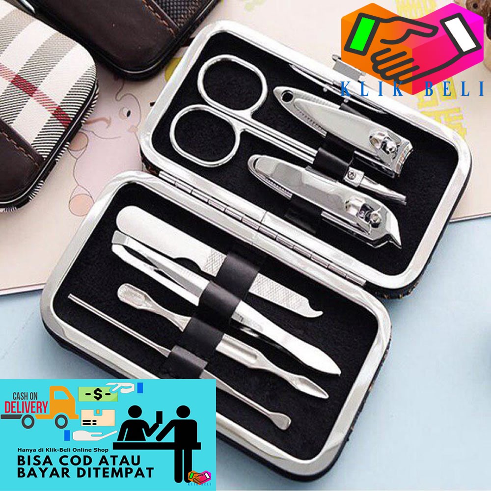 Manicure Pedicure 7 In 1 Tool Set Professional 7 Pcs Dompet Gunting Kuku