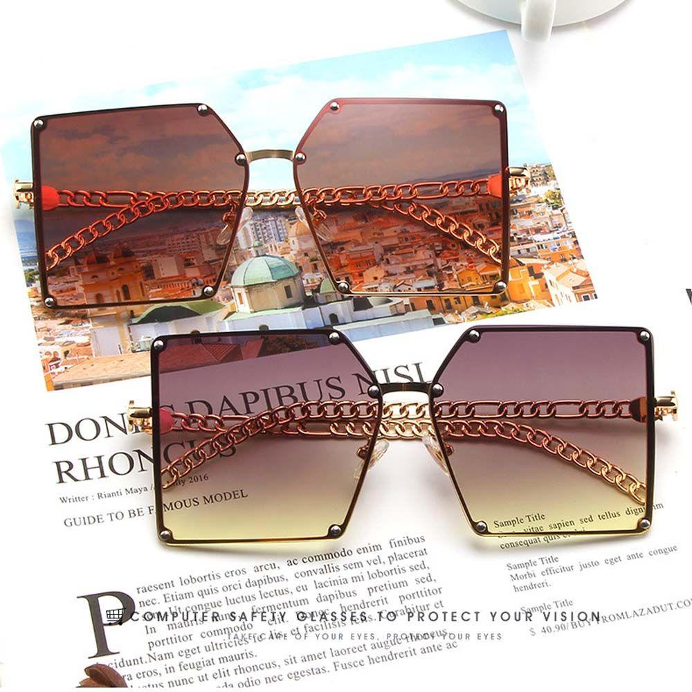 Mxbeauty Kacamata Hitam Wanita Elegan Fashion Pink Oversized Hitam Kotak Korean Sun Glasses