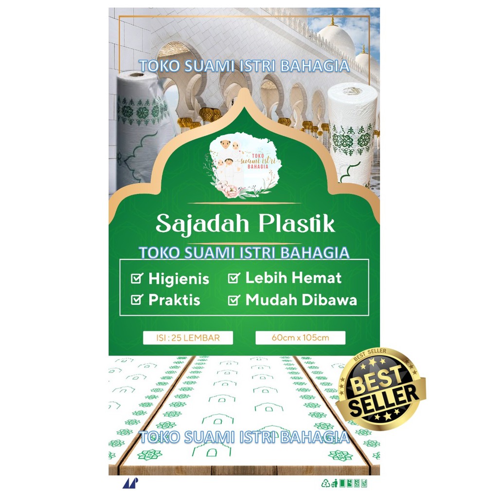 Sajadah Plastik Travel Ringan Dewasa Murah Waterproof Anti Air Satuan