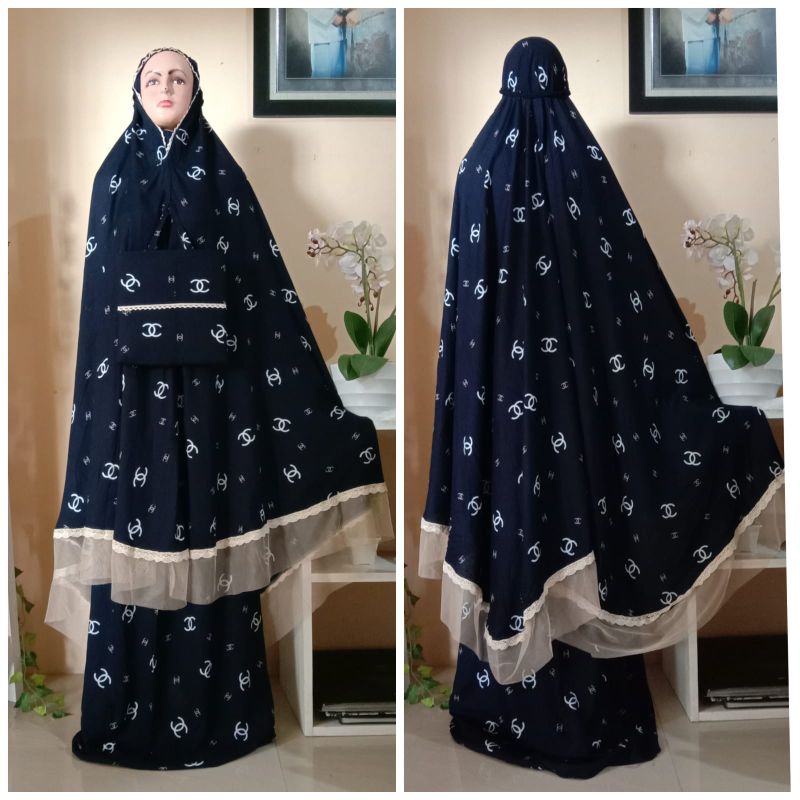 mukena  cantik renda bunga kecil