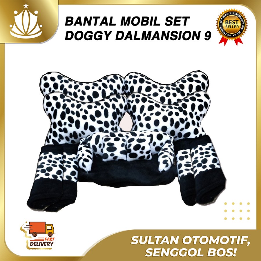 Bantal Jok Mobil Doggy Set 9 PC / Bantal Leher Mobil Doggy 9 PC PROMO MURAH