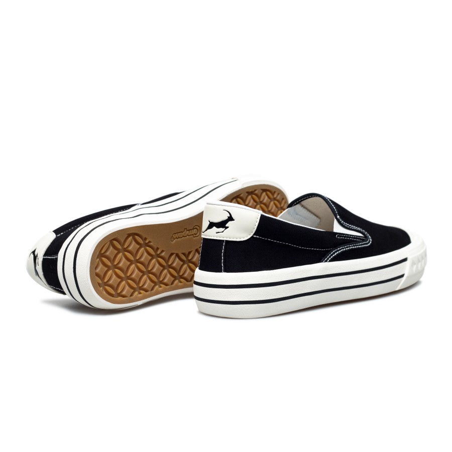 Sepatu Compass Retograde Slip On [Black White/Green/White/Blue]-6