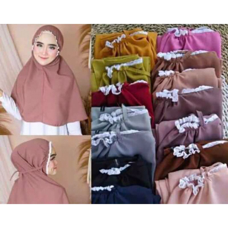 Hijab bergo kerut muka diamond baru