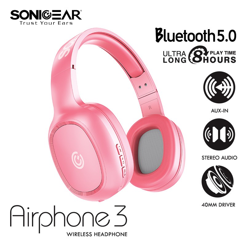 [EXCLUSIVE DI SHOPEE] SONICGEAR AIRPHONE 3 - Wireless Headset With Strong Bass and Clear Audio