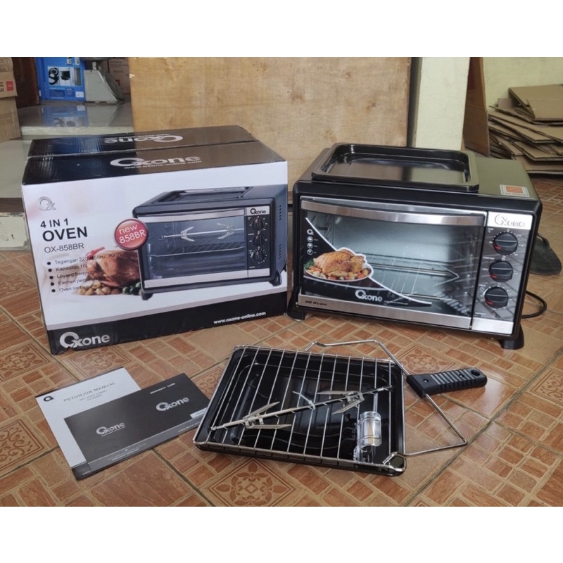 [ Oxone ] Oven Listrik 4 in 1 Oxone OX 858 / 858 BR Api atas Bawah - Panggangan / BBQ [ 18L ] FREE GIFT!!