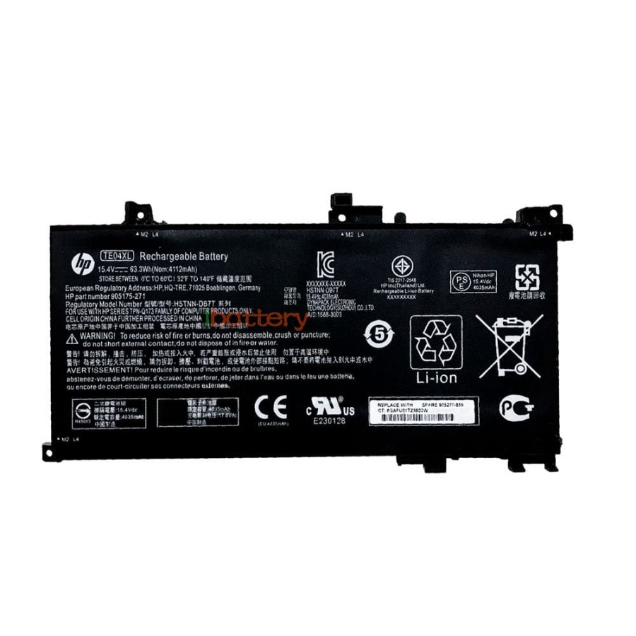 BATERAI BATRE Genuine Battery Te03xl for HP Bc219tx Te04xl ORI 63.3wh