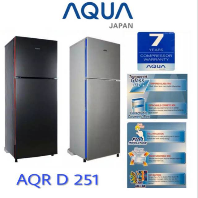BIG SALE [ PROMO ] KULKAS AQUA 2 PINTU AQR-D251 DS / KULKAS SANYO AQUA 2 PINTU TERMURAH