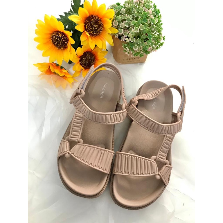 SANDAL SLOP LET GUNUNG KERUT KHUSUS HITAM LSH 8868-H DAN MOKAYA 8868-2AH-Mocca