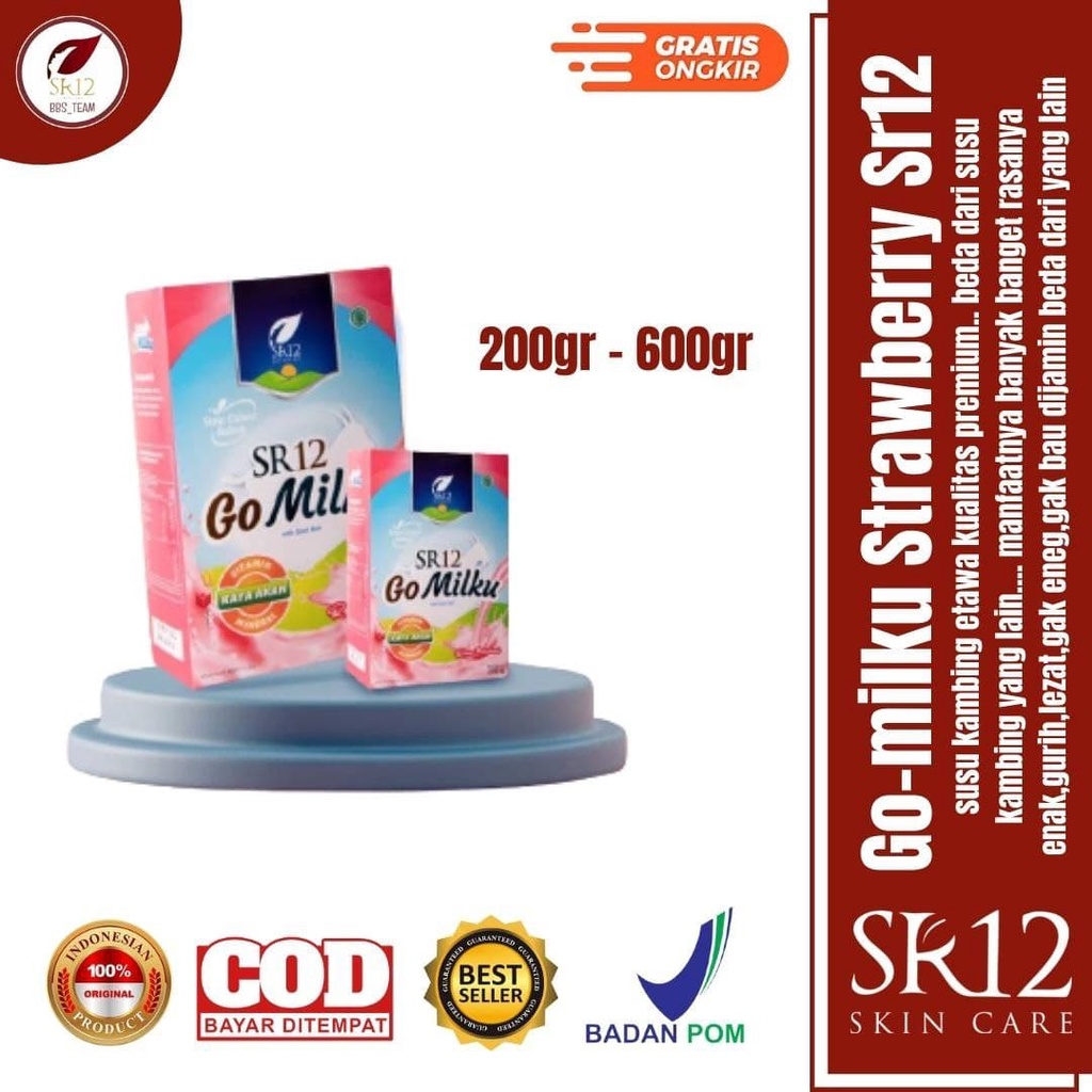 

NEW VARIAN !!! GOMILKU Strawberry SR12 BPOM | 200gr - 600gr (SUSU KAMBING ETAWA)