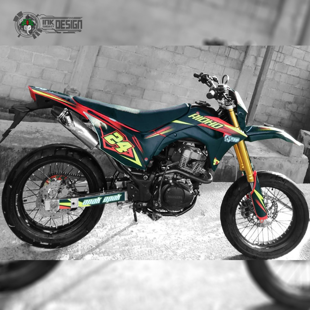 Decal CRF 150 L Dekal Sticker Motor Custom Motif Grafis Supermoto 6 Custom