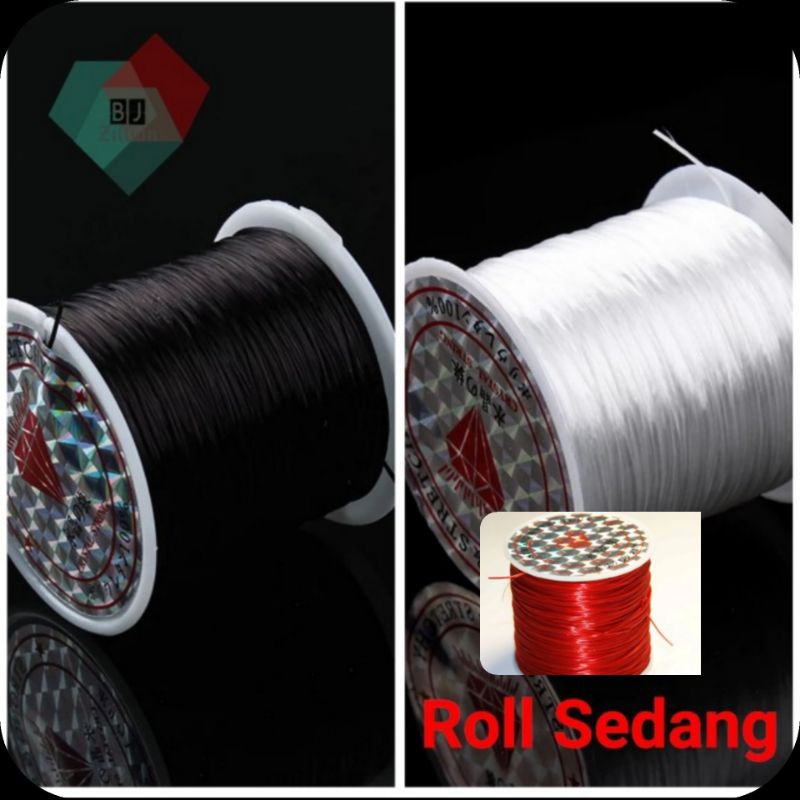 Benang Karet serat Elastis kecil dan Medium Untuk Gelang Perhiasan DIY