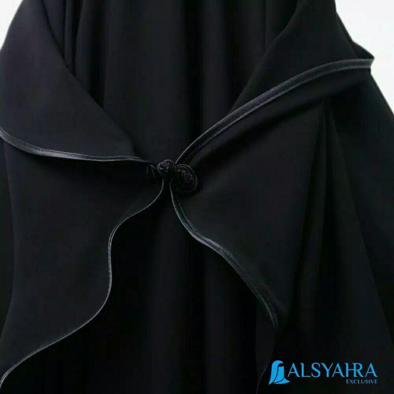 Niqab Butterfly Hijrah Sifon Silk Jetblack Alsyahra Exclusive