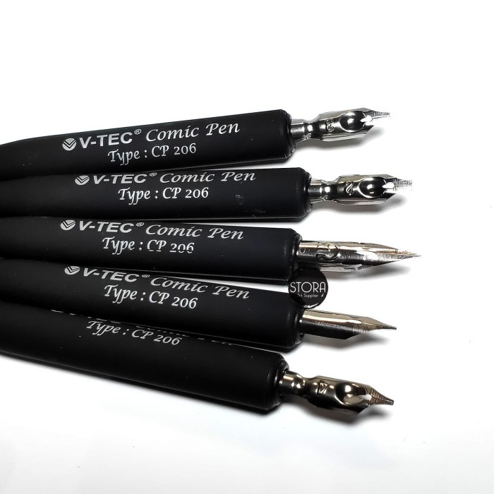 

kaligrafi-perlengkapan- v-tec comic & calligraphy pen set isi 5 (cp-206) / comic pen nib pen
