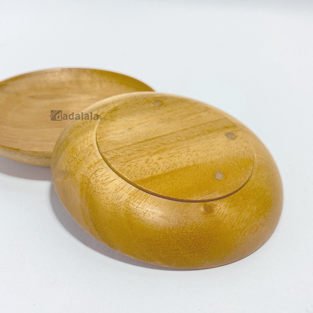 DADALALA Lepek Gelas Kayu / Alas Cangkir Aesthetic Bahan Kayu Mahoni Diameter 11 Cm