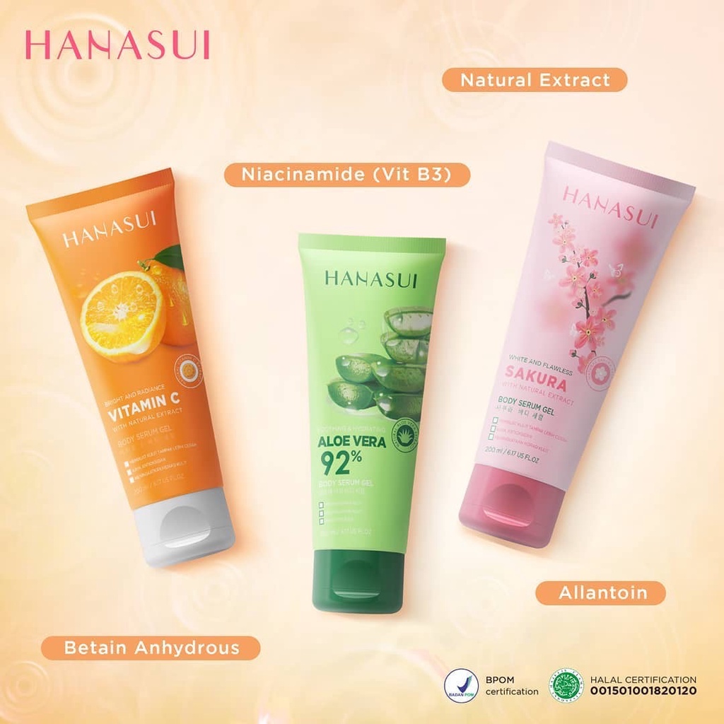 HANASUI Body Care Indonesia / Skincare Spa Scrub Hand Lotion Hair Soap Perfume / Cleanser Toner Essence Mist Serum Day Night Eye Cream Sunscreen Spot Gel Mask / Acne Flawless Glow Power Men Collagen Lipstik Lip Tint Stain / Make Up Paket Set Face Wajah