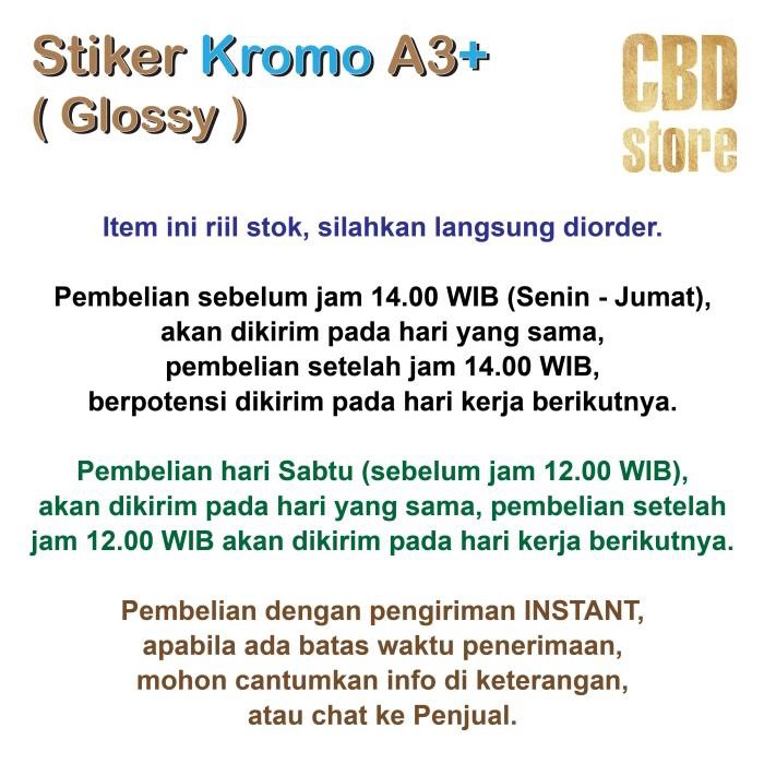Kertas Stiker KROMO A3+ Sticker CHROMO Glossy 100 pcs merek Lintec