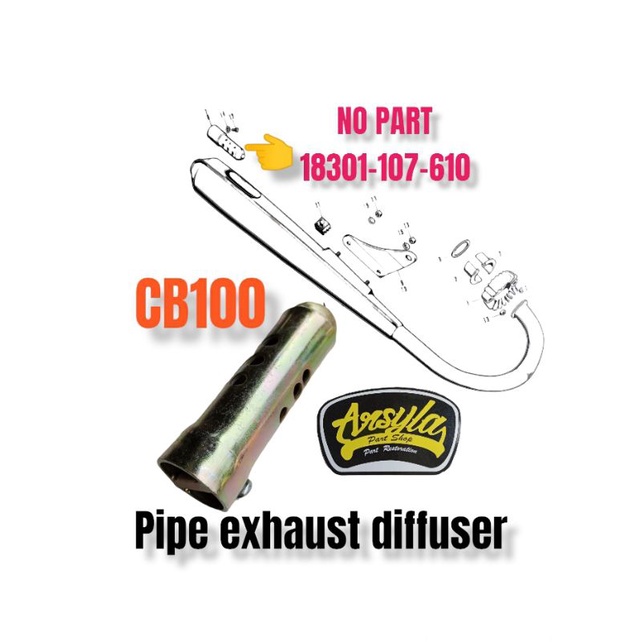 18301-107-610 pipe exhaust diffuser saringan knalpot Honda cb100 cb 100