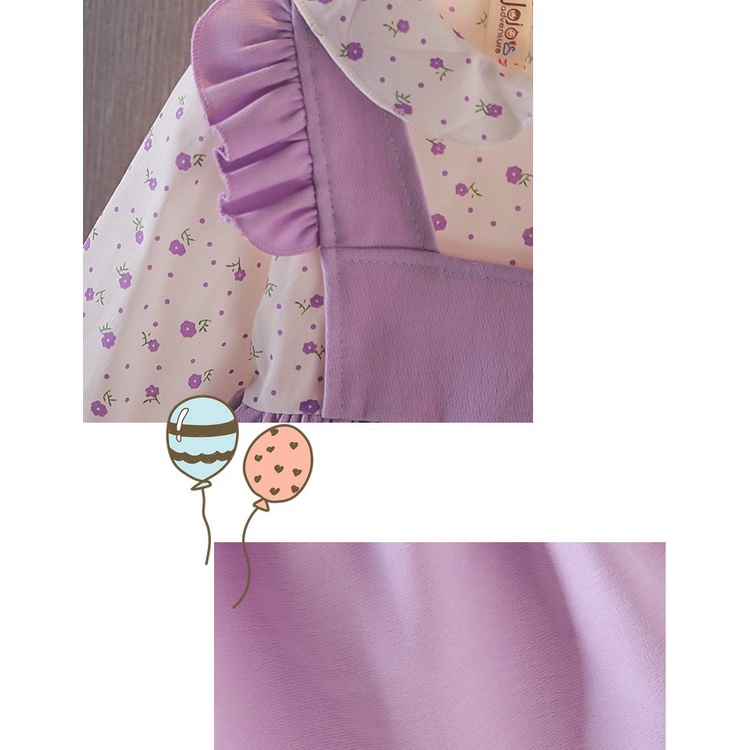 【Happy Baby】0-4Tahun QZ-33 Dress anak perempuan/dess kucing lucu bunga lengan panjang Fashion Anak （4）