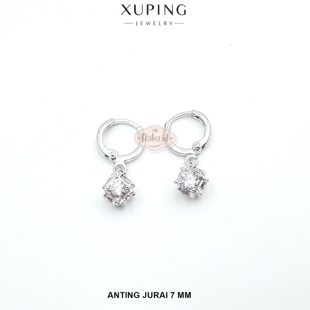 Anting Clip / Klip Motif Kubus 7mm Perhiasan Aksesoris Wanita 938