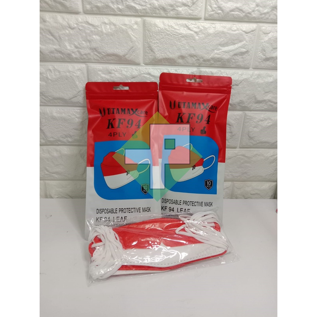 Masker KF 94 PRO UtamaXCare Merah Putih / Masker Merah Putih