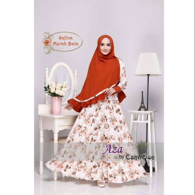 Dress Safina Merah Bata
