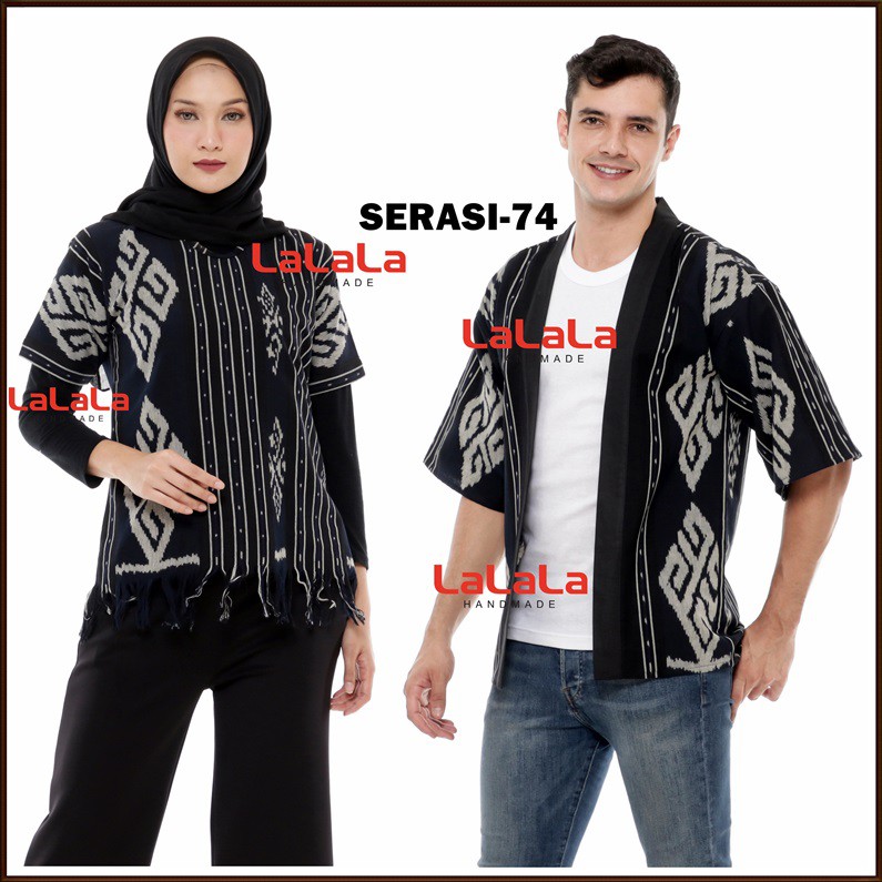 Set Couple tenun etnik - baju tenun, baju etnik - sarimbit atasan blazer blus tenun