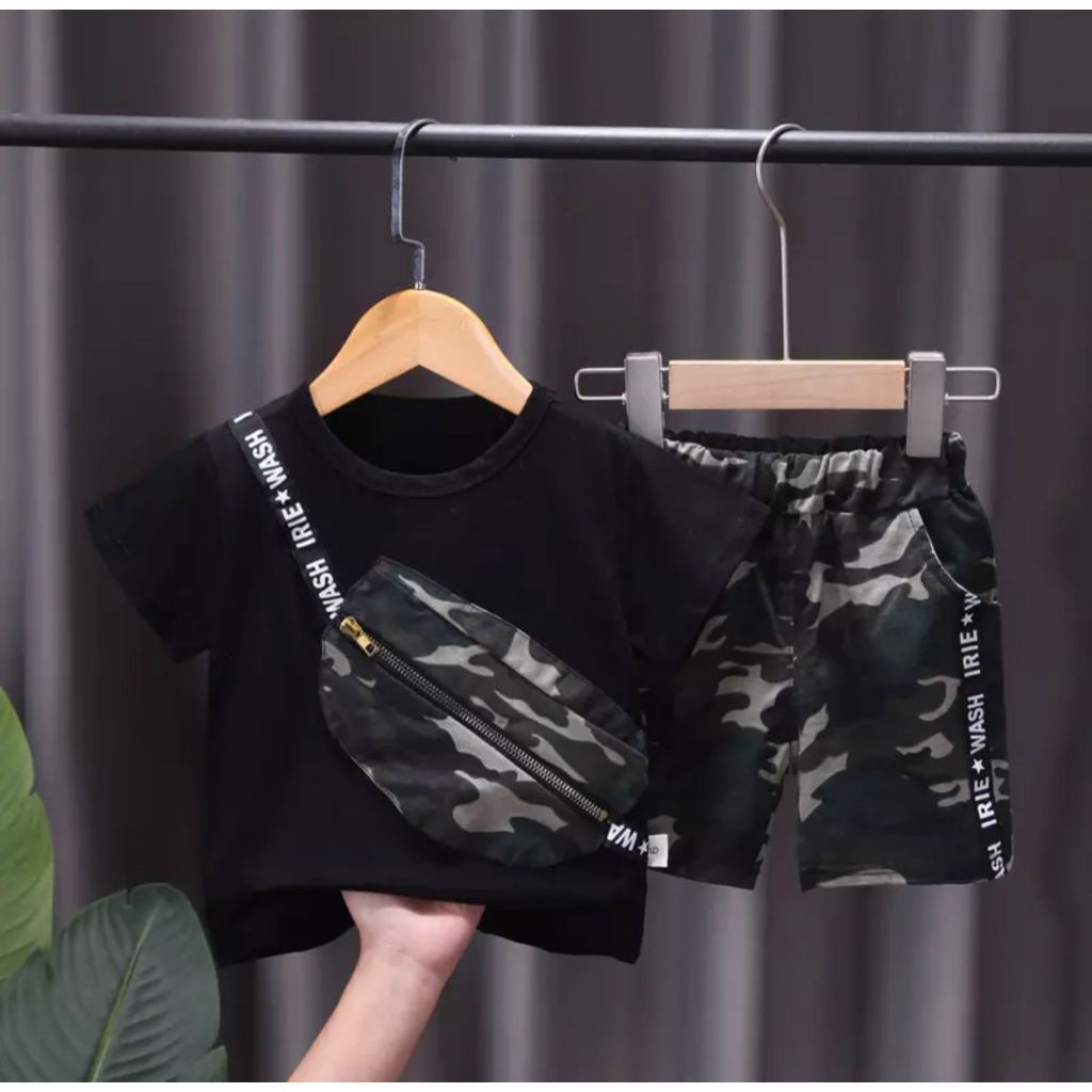 SETELAN BAJU ANAK LAKI LAKI DAN PEREMPUAN SETELAN ANAK ARMY WASBAG UNTUK 1-5 TAHUN