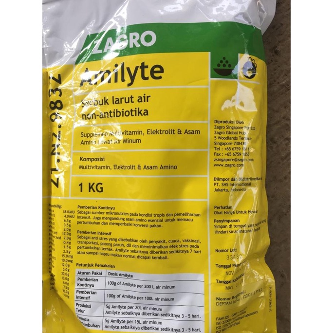 Vitamin Hewan Ternak Amilyte zagro 1 kg