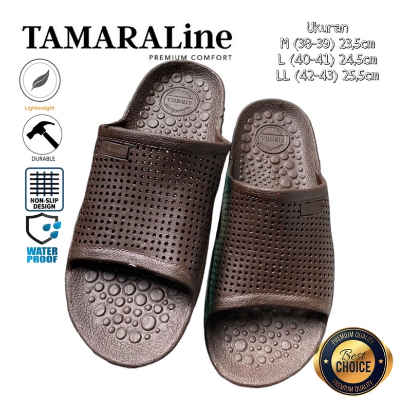 Sandal Selop Slide Slip on Karet Pria Wanita Unisex Dewasa / Remaja - TAMARALINE 208 / Bahan Premium Lentur Empuk Ringan Kuat Anti Slip Anti Air / Model Sandal Casual Santai Rumah Hotel Outdoor Kamar Mandi Murah Original