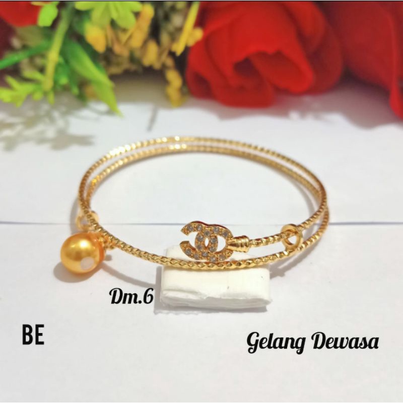 Gelang Dewasa Mutiara Gold dan Silver perhiasan Wanita Varian Motif (COD)