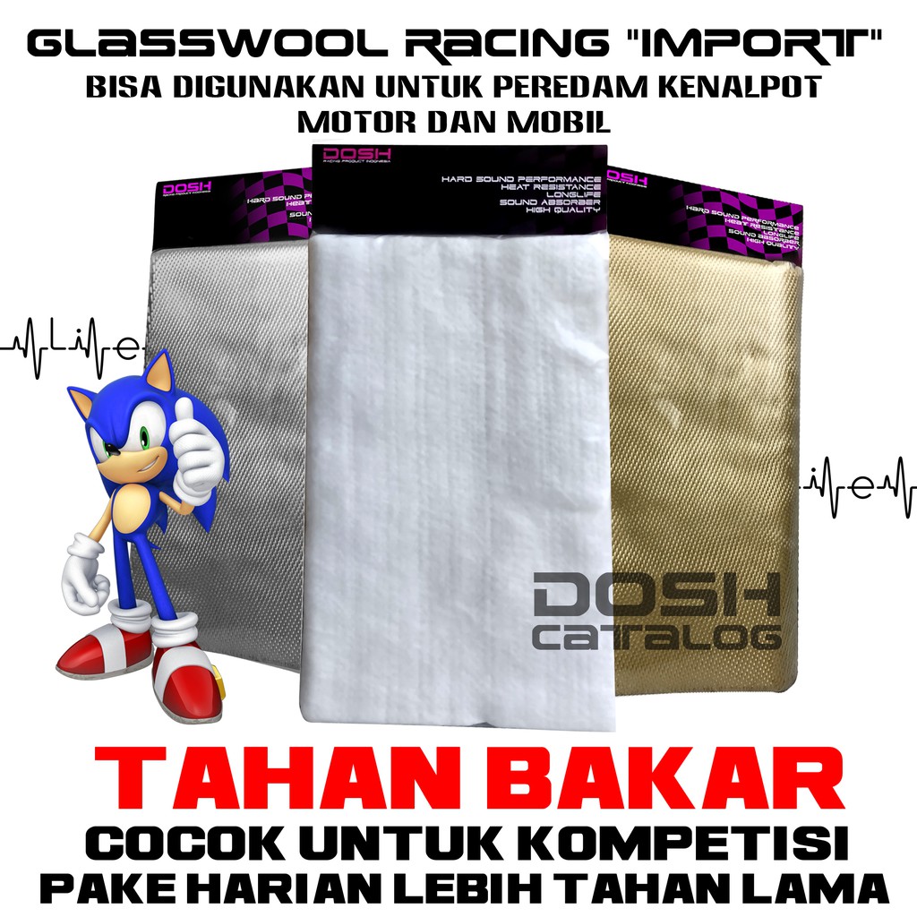 Glasswool / Gasbul knalpot anti bakar / Peredam knalpot / Peredam panas knalpot / Glasswool knalpot