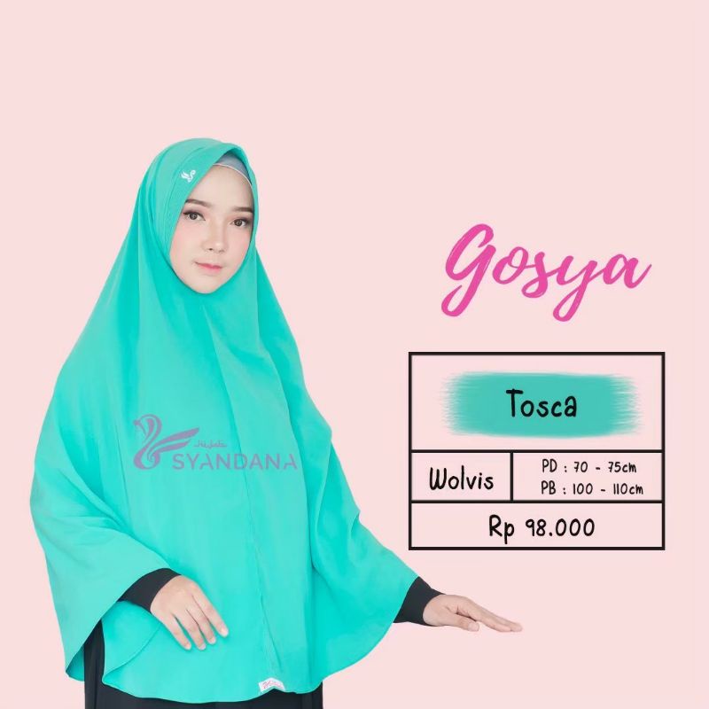 Hijab Syandana Gosya (L) Warna Baru Dan Lama Khimar Bergo Kerudung Jilbab Instan-Tosca