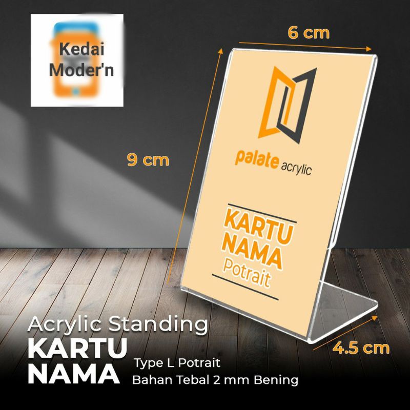 

Tempat Kartu Nama Akrilik L Potrait / Display Tempat Kartu Nama