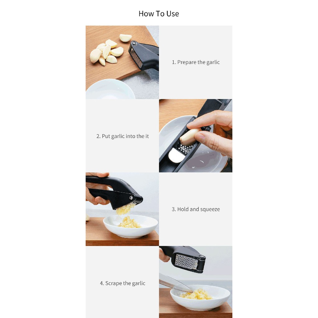 XIAOMI HUOHOU Kitchen Garlic Presser Crusher Cutter - HU0067 - Pencacah Bawang Putih dari XIAOMI