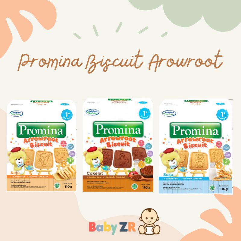 Promina Biskuit Arrowroot Keju/ Susu / Coklat 110gr