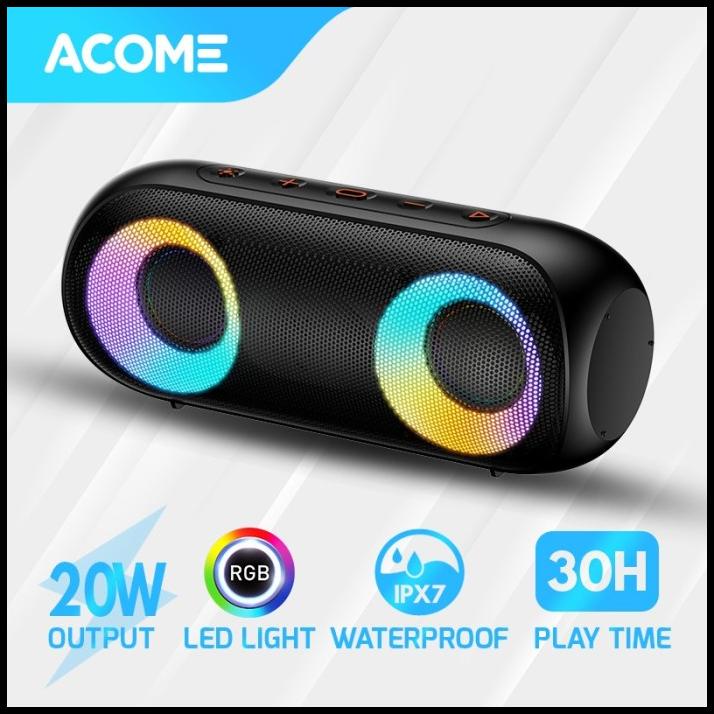 Acome Super Bass Wireless Speaker Bluetooth 5.0 20W Ipx7 Rgb A20