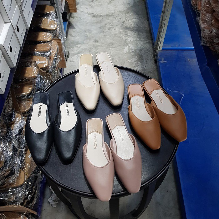 [✅BISA COD] FASHION CLOSED TOE BACKLESS MULE 2138 (REAL PICTURE)