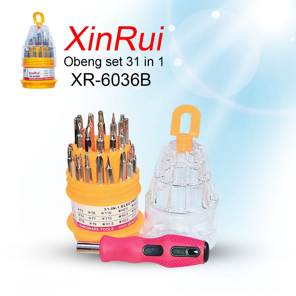 OBENG SET TELOR XINRUI XR-6036B 31 IN 1 ALAT BONGKAR HP