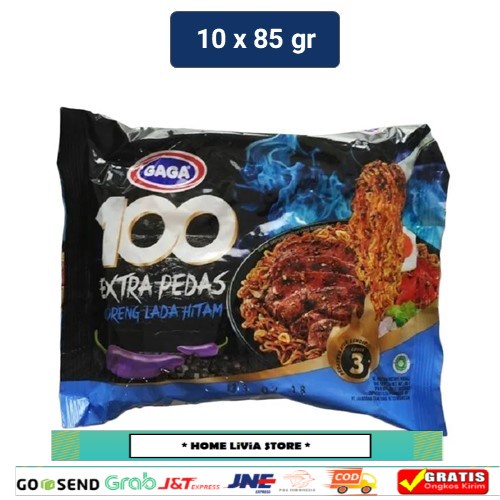

Gaga 100 Extra Pedas Goreng Lada Hitam 85gr x10