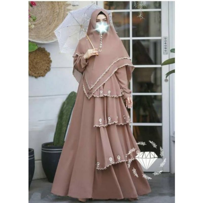 nancy syari set khimar cuci gudang // Gamis syari arafah