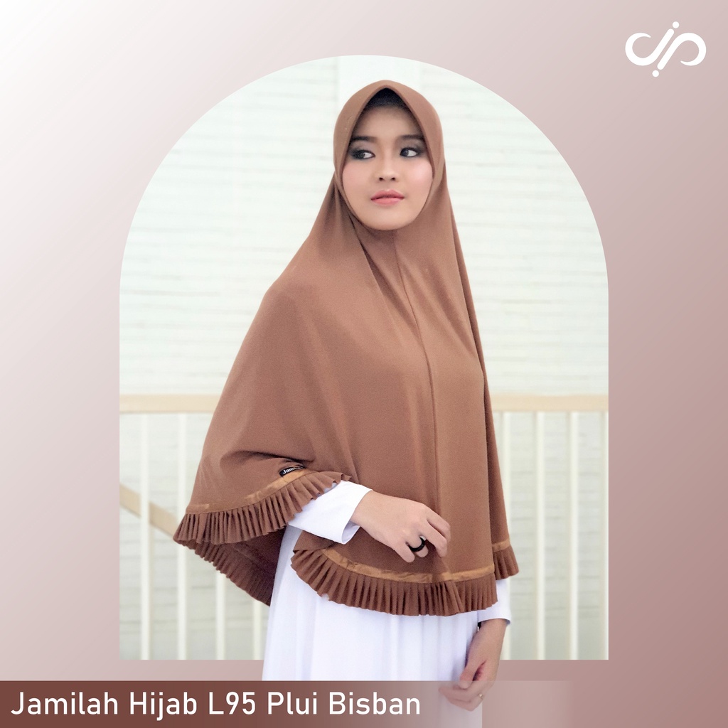 L95 Plui Bisban - Jilbab Pita Rempel, kerudung Jumbo ukuran 100 Ori Jamilah Hijab