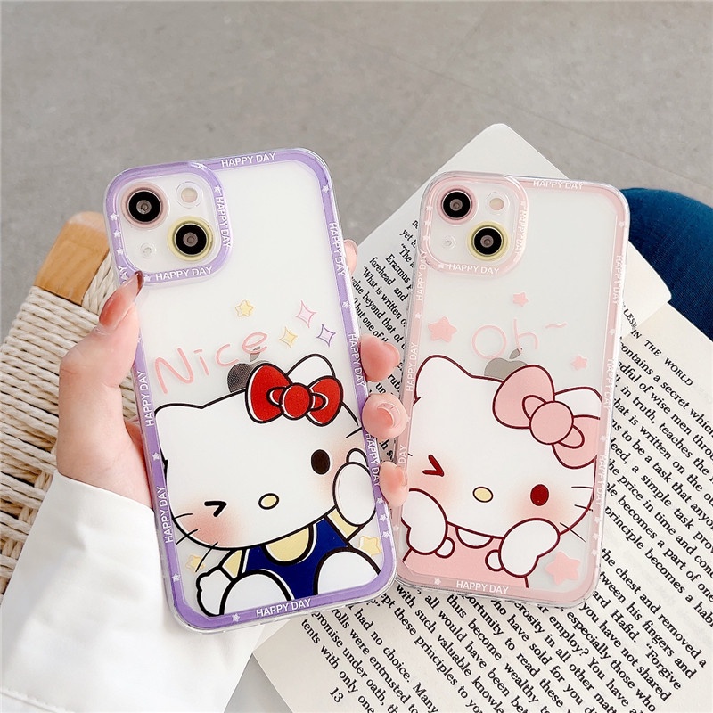 Soft Case Pelindung Lensa Kamera Bahan Silikon Motif Kartun Hello Kitty Untuk Iphone 13 12 11 Pro Max Se 2020 X Xr Xs Max 7 8 Plus